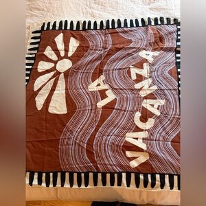 Brown and White Cotton Scarf